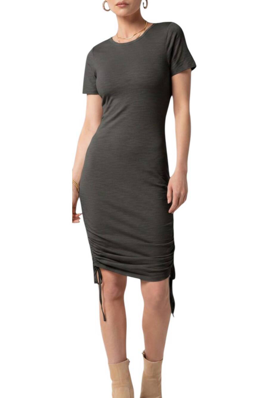 NEW TART COLLECTIONS zinnia cotton mini dress in dark grey